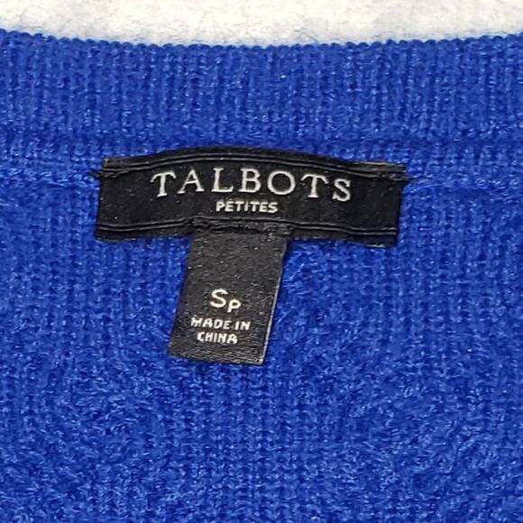 Talbots Womens Blue Sweater SP Wool Blend Oversized Knit Cozycore  Fall Layers - Picture 5 of 8